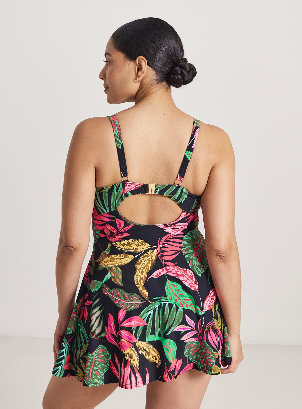 SIMPLY BE Magisculpt Underwired Tummy Control Swimdress Tropical Print 38C - Image 2 thumbnail